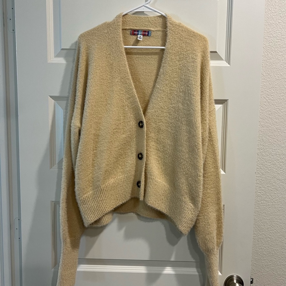 Urban Outfitters Cream Button-Up Sweater